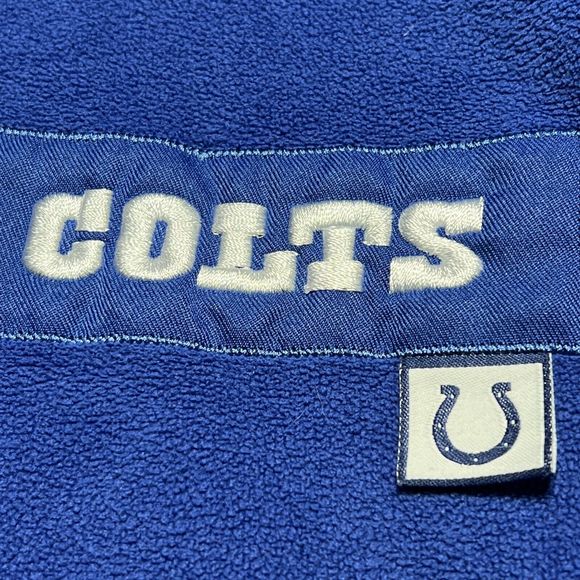 NFL Indianapolis Colts Fleece 1/4 Zip Blue Pullover Sweater Coldgear Men’s Large - Picture 8 of 11